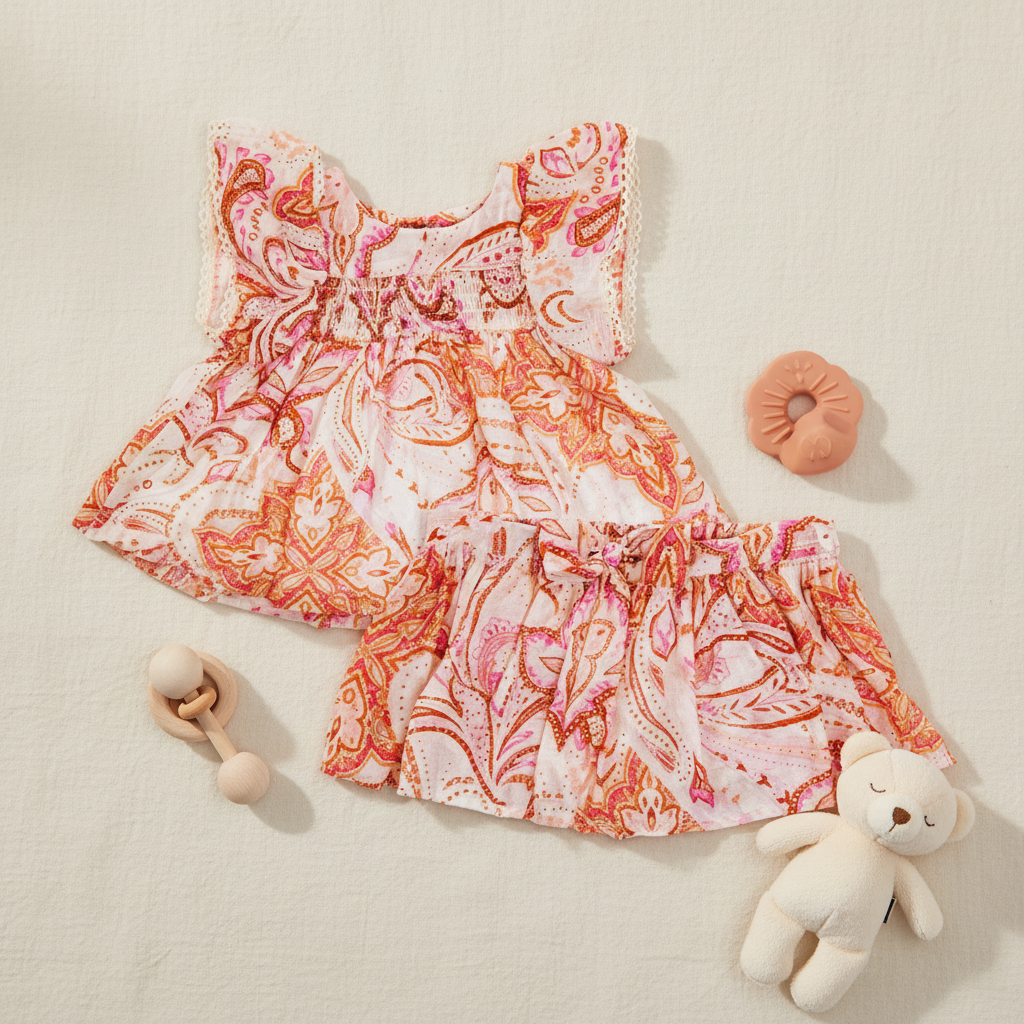 Poppy Paisly Print Baby Set