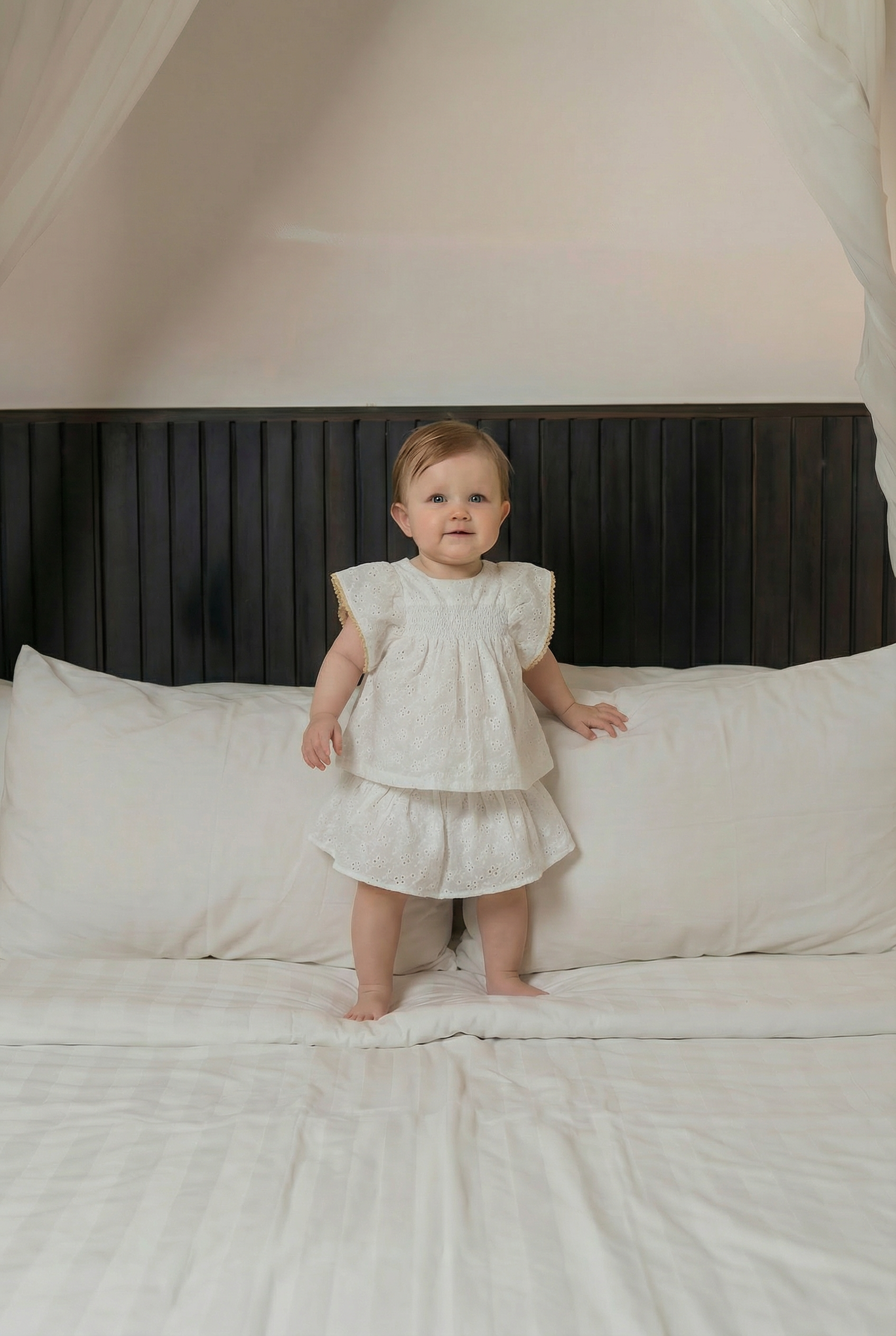 Poppy Snowy Broderie Baby Set