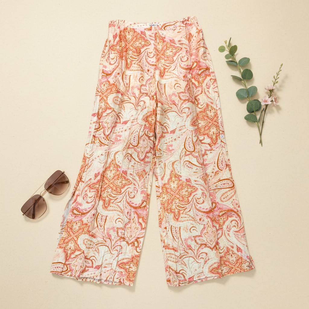 Ami Paisly Print Split Pants