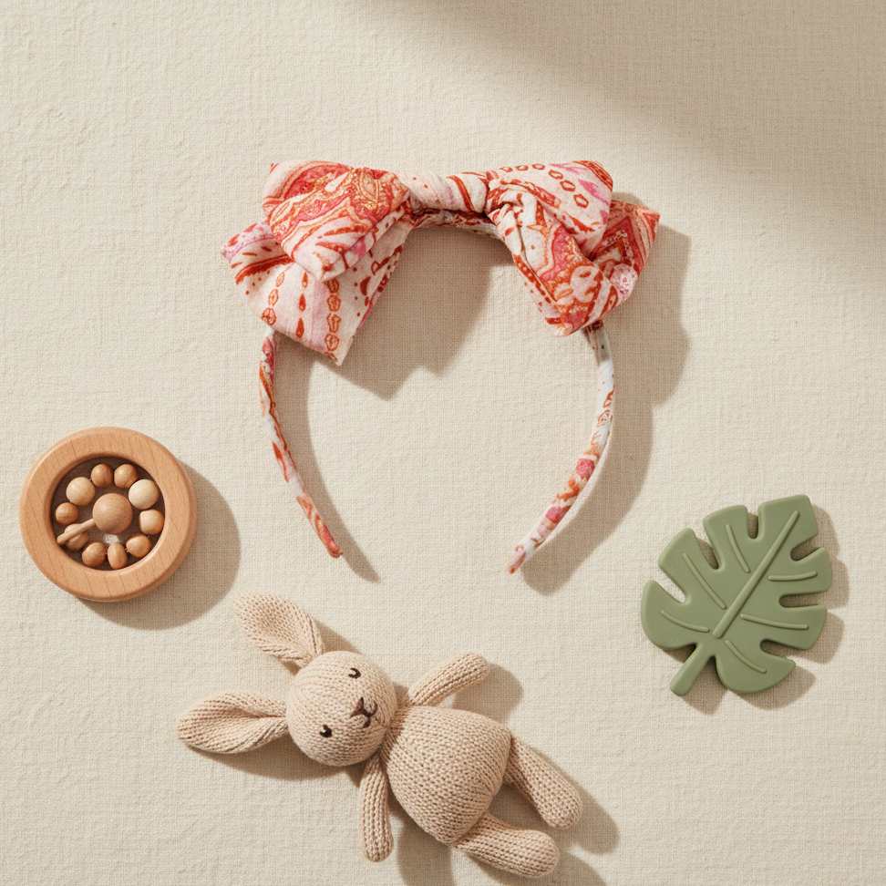 Baby Petal Headband Paisly Print