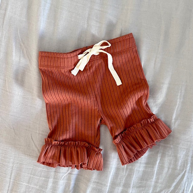 'Ribbed' Ruffle Bike Shorts