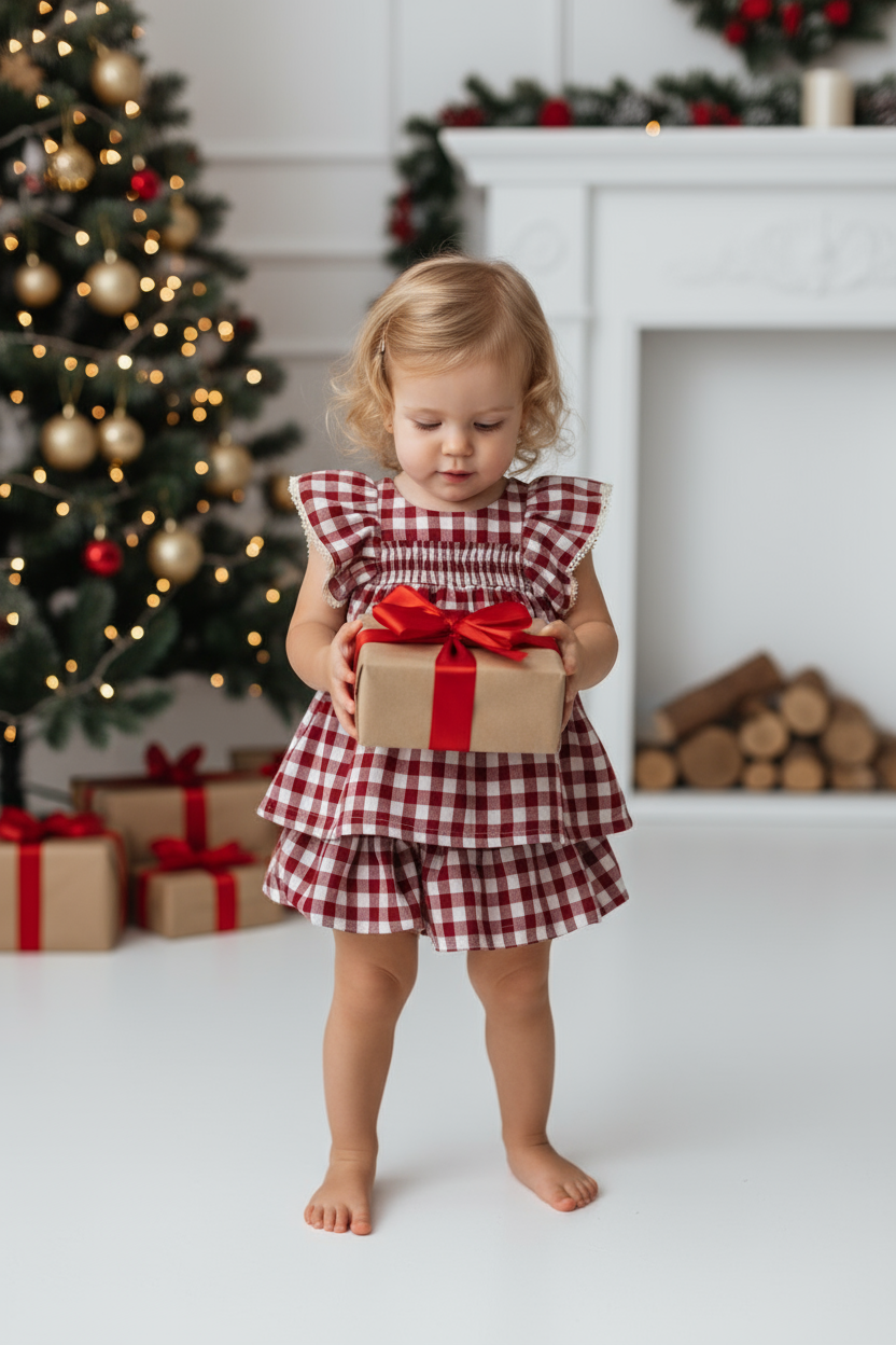 Poppy Candy Gingham Baby Set