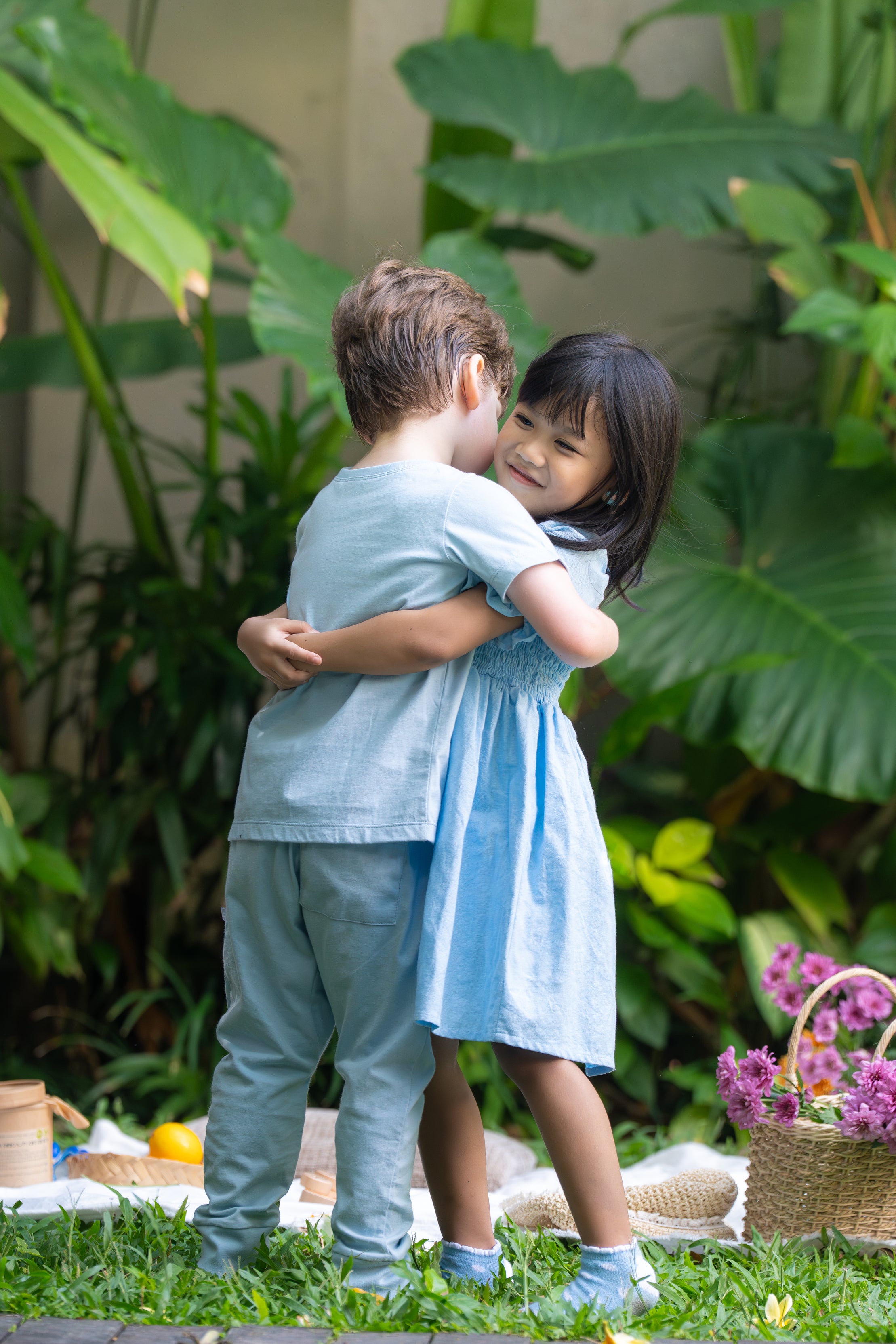 Piper Shirred Sky Mist Dress