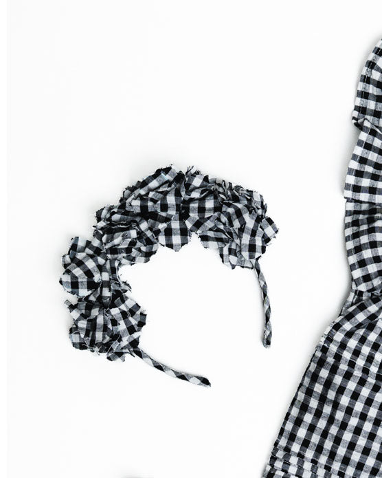 Petal Midnight Gingham Headband