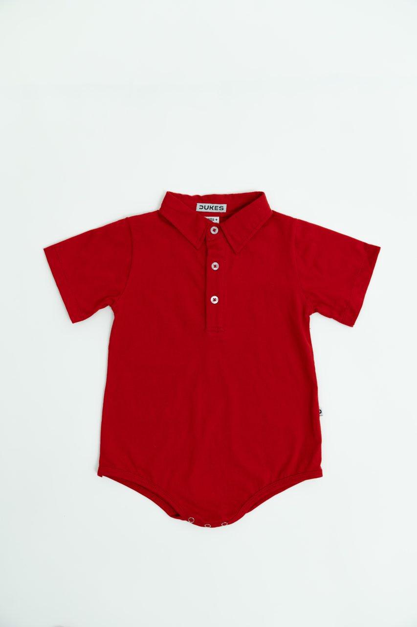Ralphie Collar Holly Red Onesie