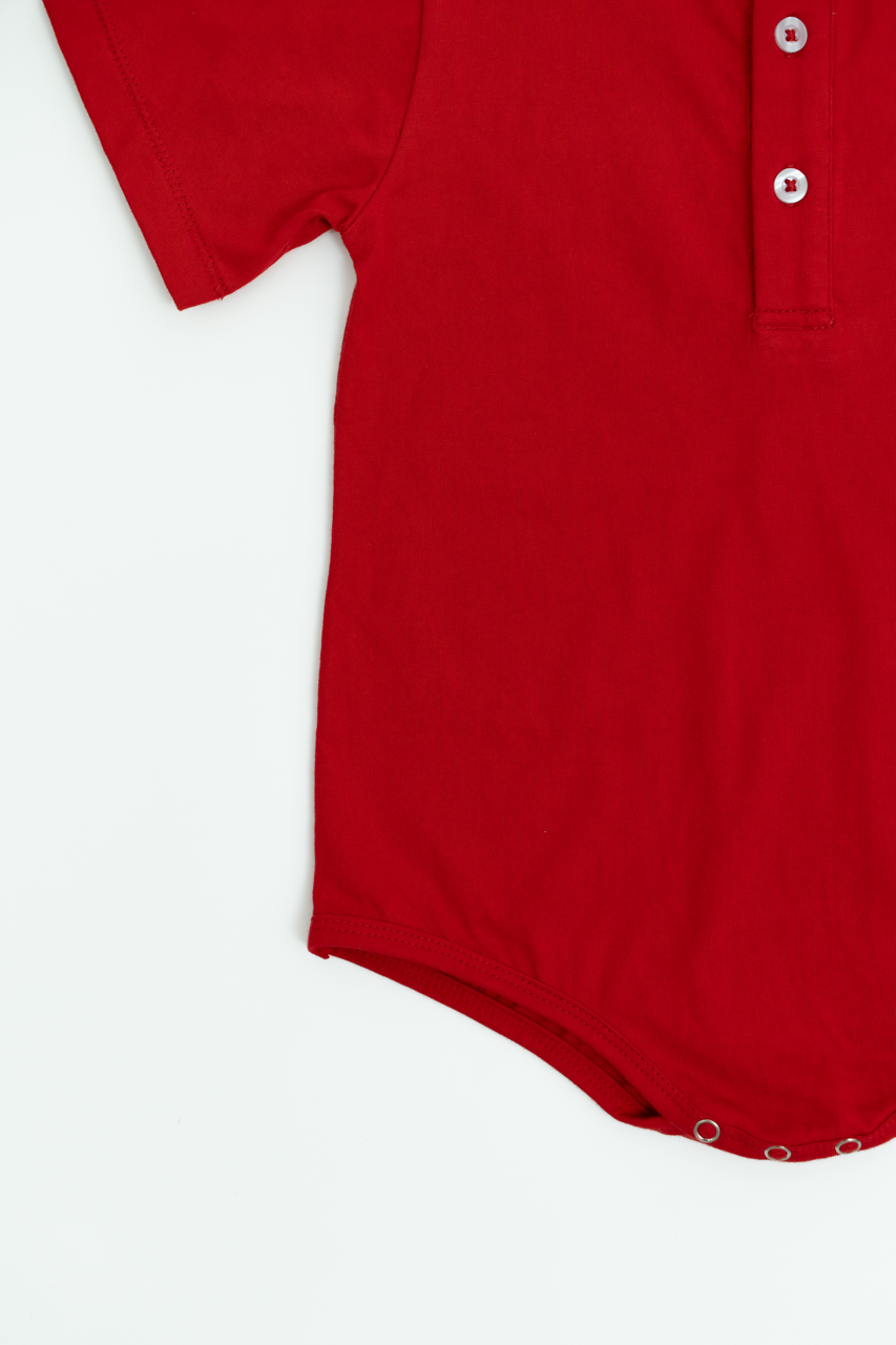 Ralphie Collar Holly Red Onesie