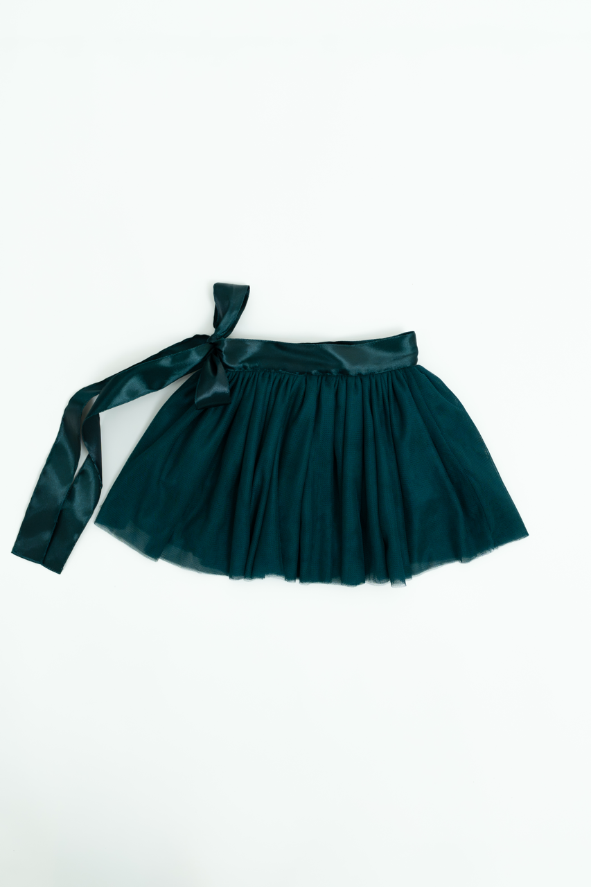 Festive Dream Evergreen Ribbon Baby Skirt