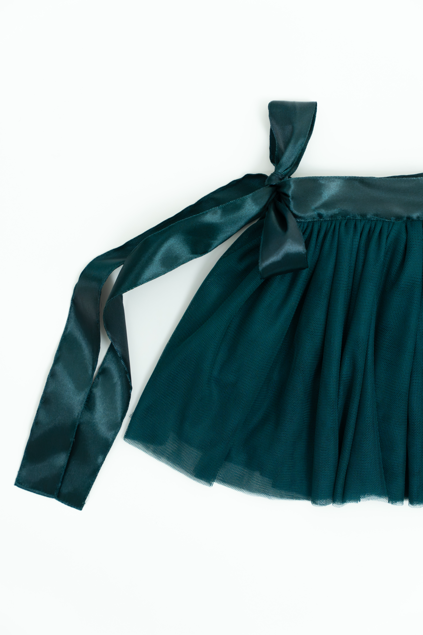 Festive Dream Evergreen Ribbon Baby Skirt