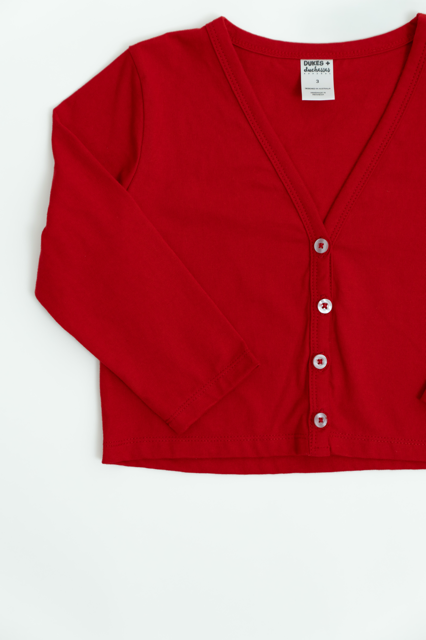 Rosie Girls Shorty Holly Red Cardigan