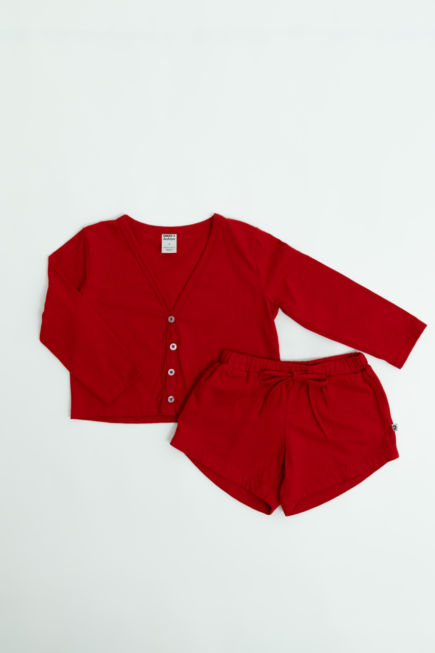 Rosie Girls Shorty Holly Red Cardigan