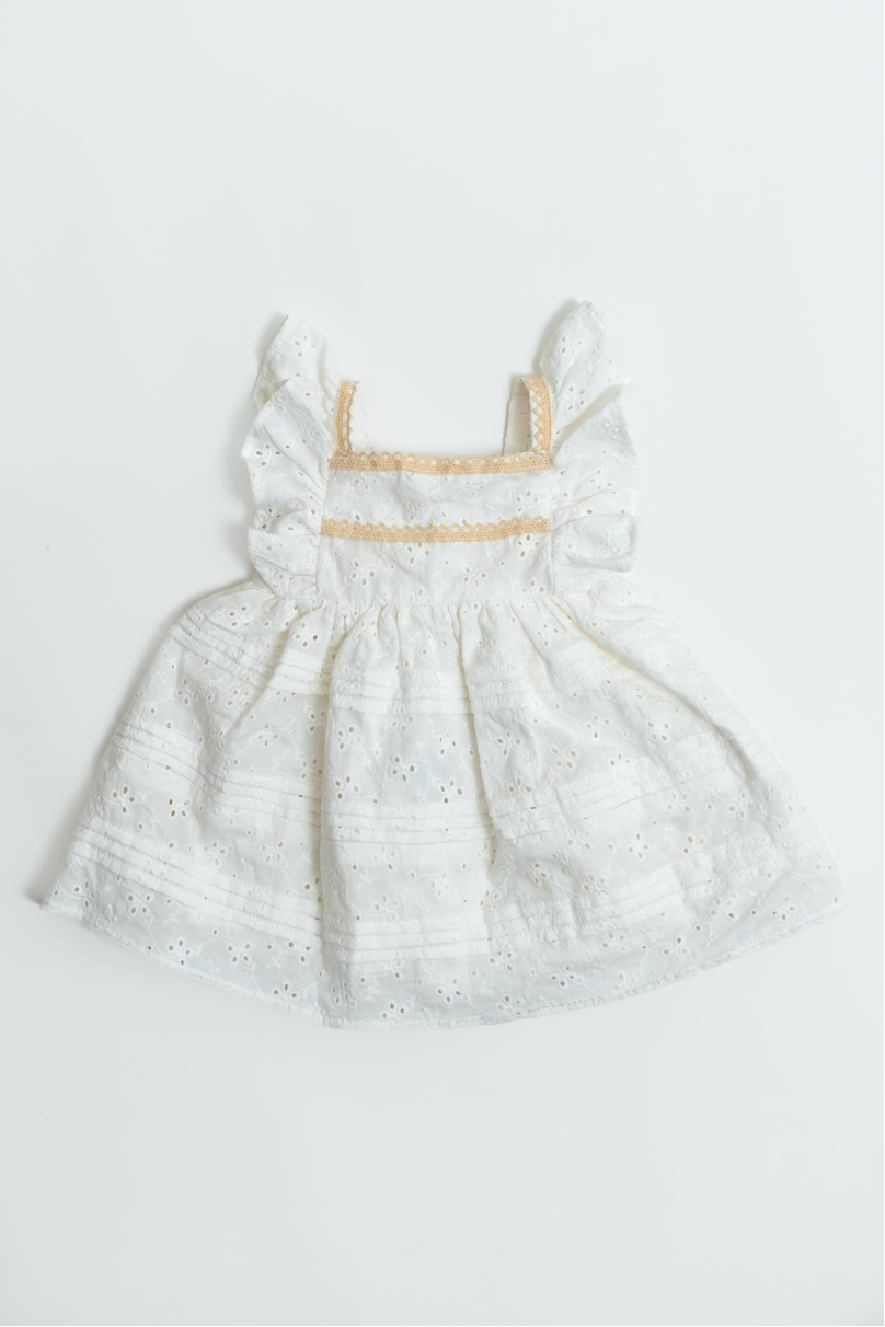 Tavisha Snowy Broderie Dress With Bloomers Set