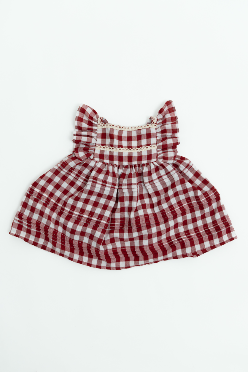 Tavisha Candy Gingham Dress With Bloomers Set
