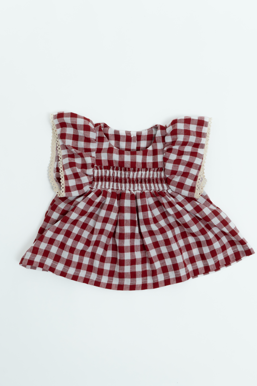 Poppy Candy Gingham Baby Set