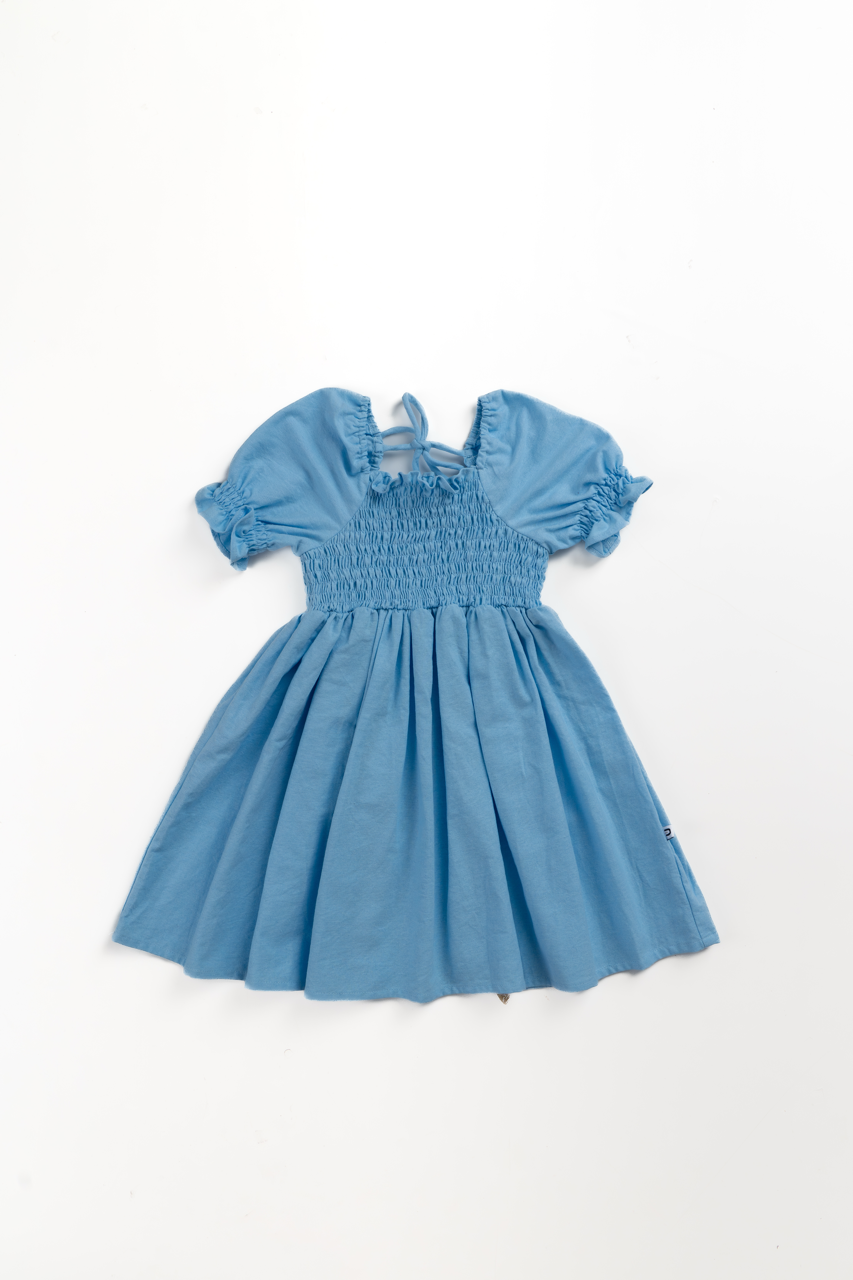 Piper Shirred Sky Mist Dress