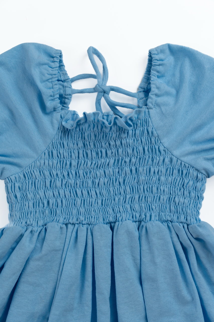 Piper Shirred Sky Mist Dress