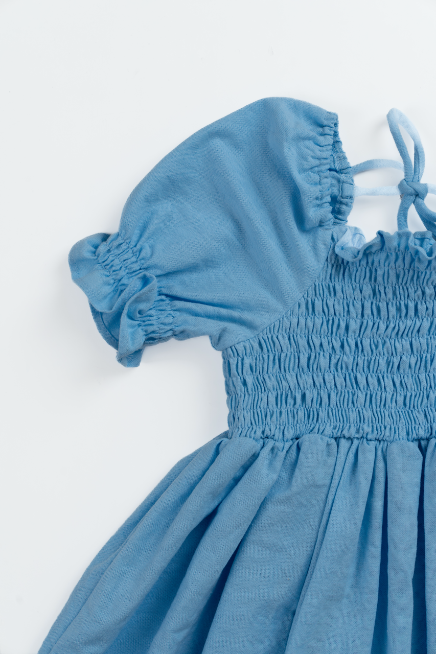 Piper Shirred Sky Mist Dress