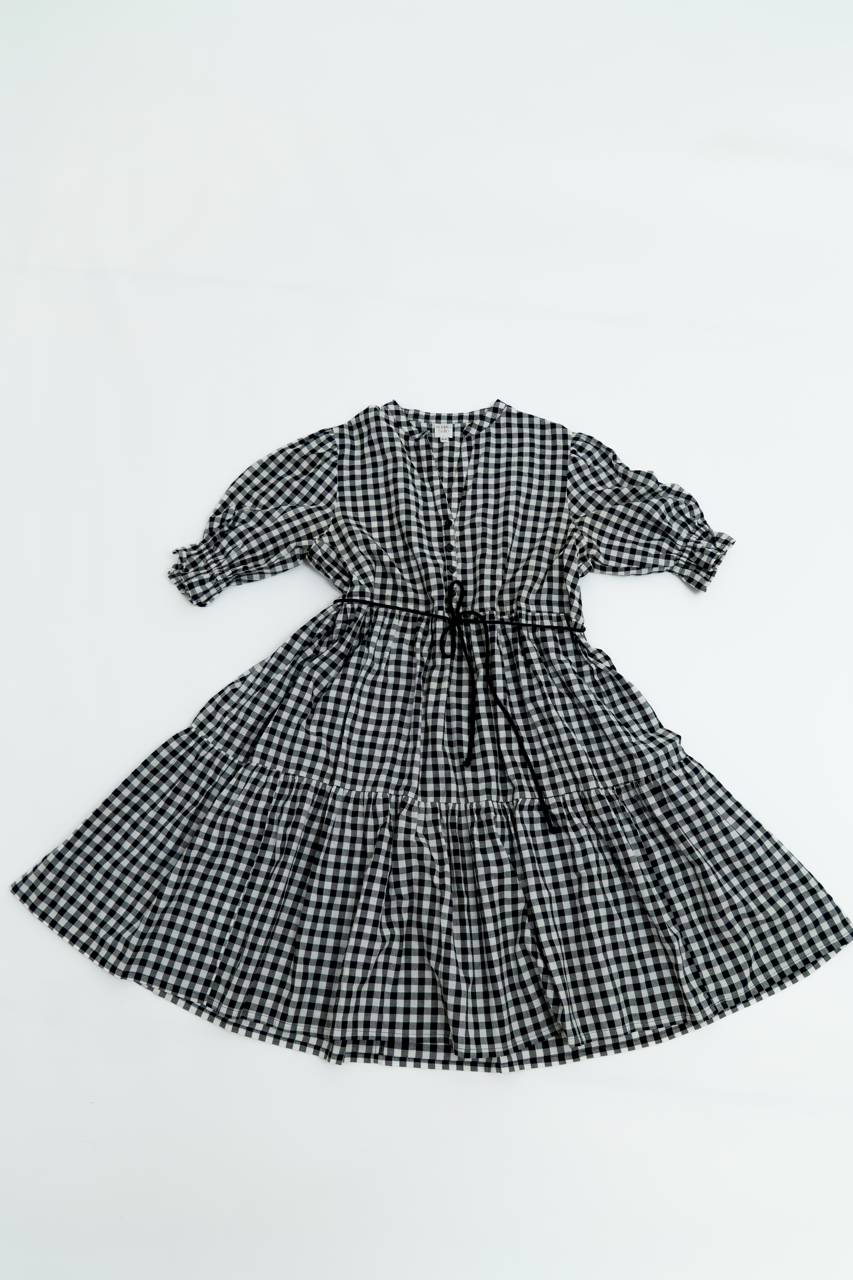 Kelsey Midnight Gingham Ladies Dress