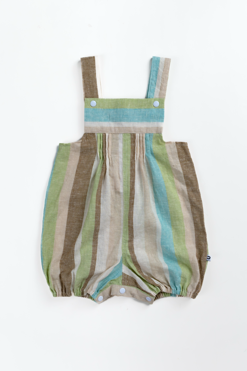 Nostalgia Unisex Green Lines Overalls