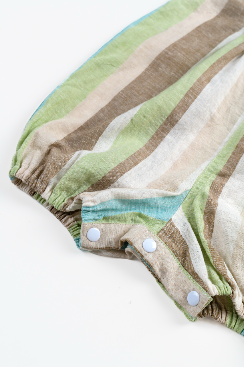 Nostalgia Unisex Green Lines Overalls