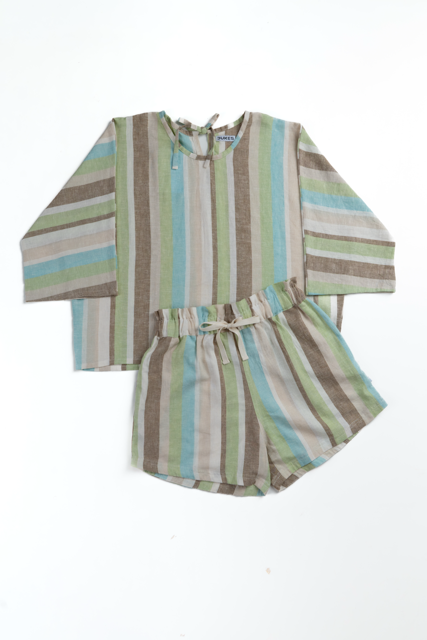 Nostalgia Green Lines Ladies Top