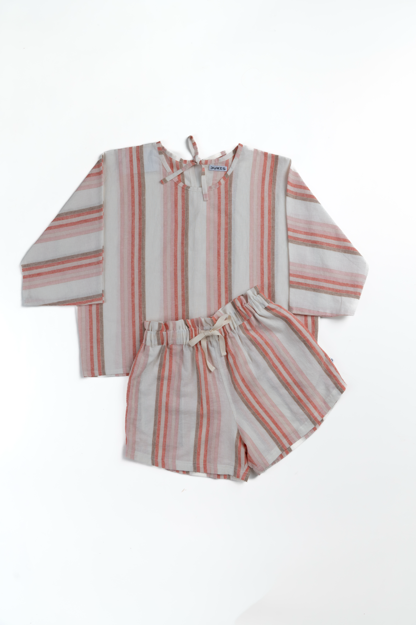 Nostalgia Pink Lines Ladies Top