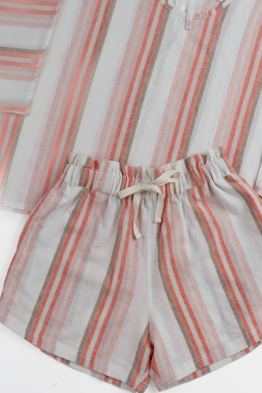 Nostalgia Pink Lines Ladies Top