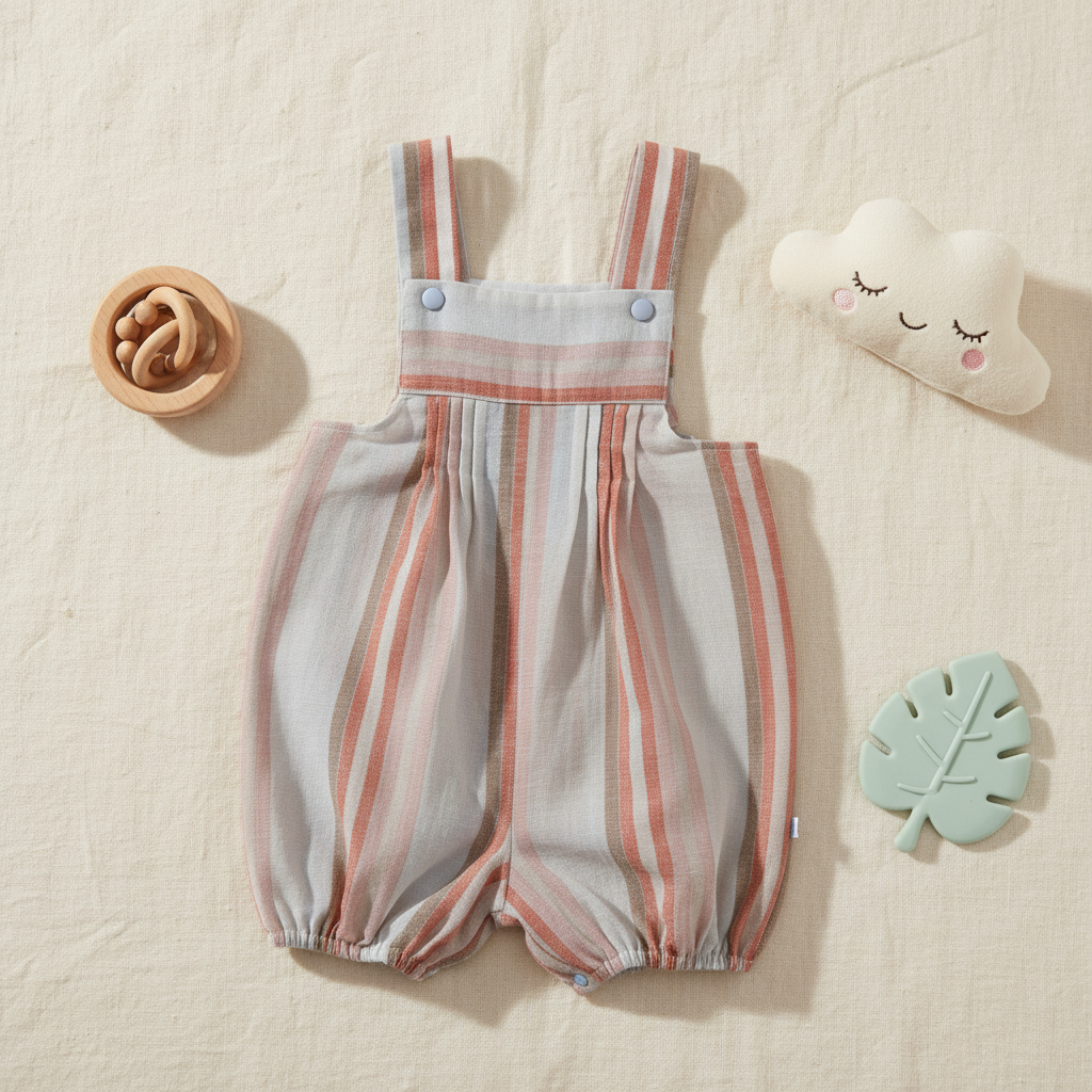 Nostalgia Unisex Pink Lines Overalls