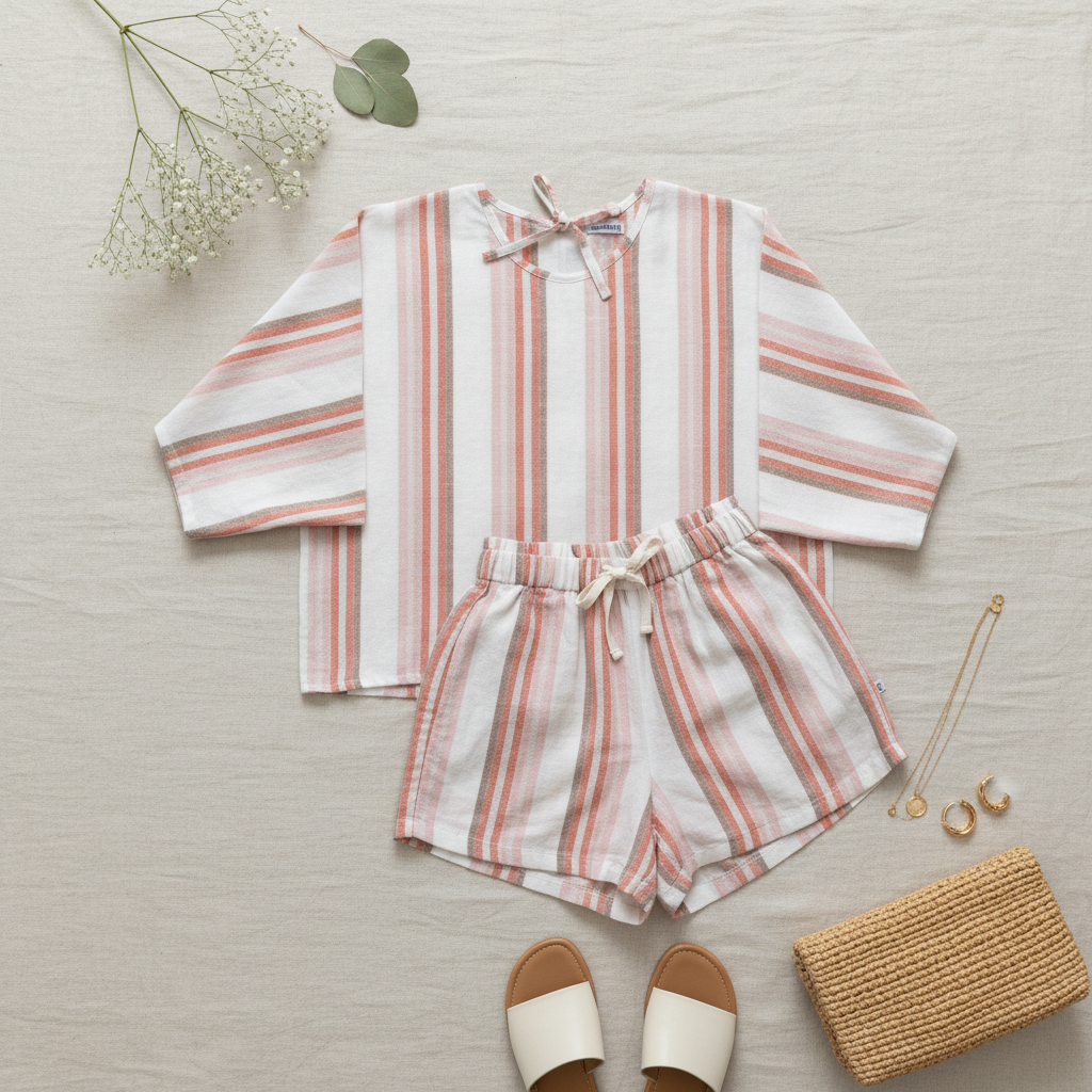 Nostalgia Pink Lines Ladies Top