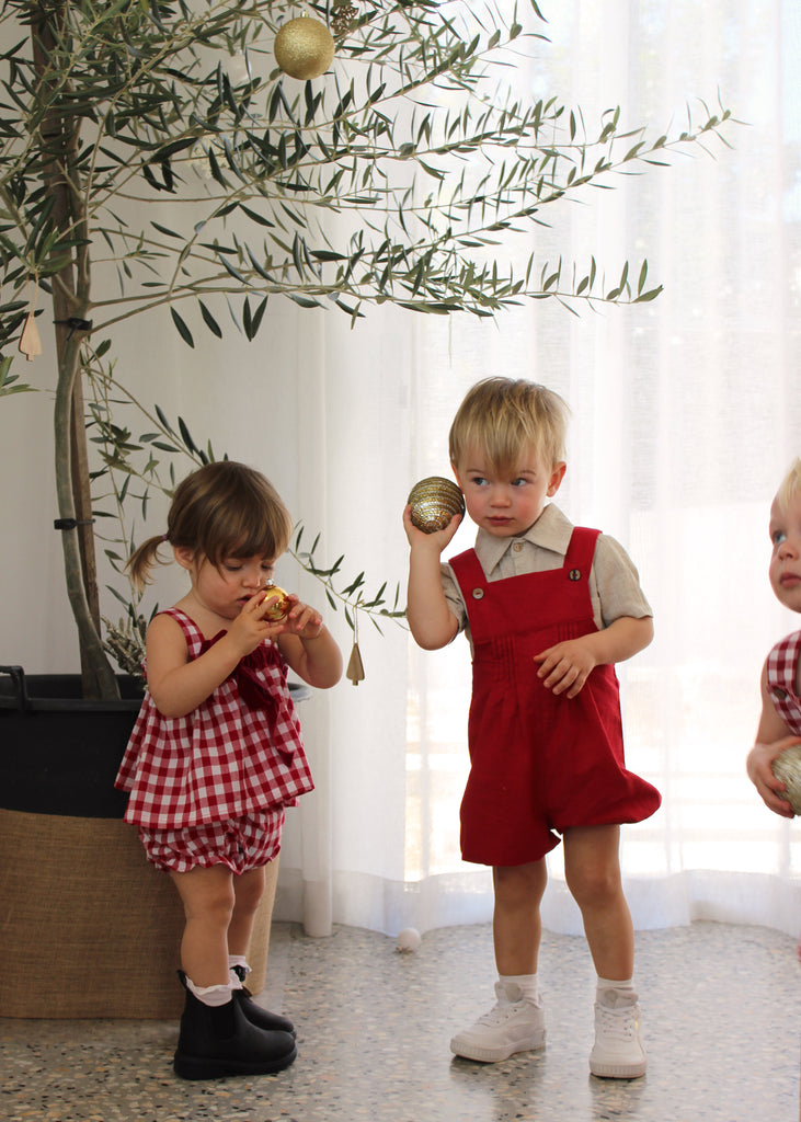 KIDS Gingham Shirred Bloomers