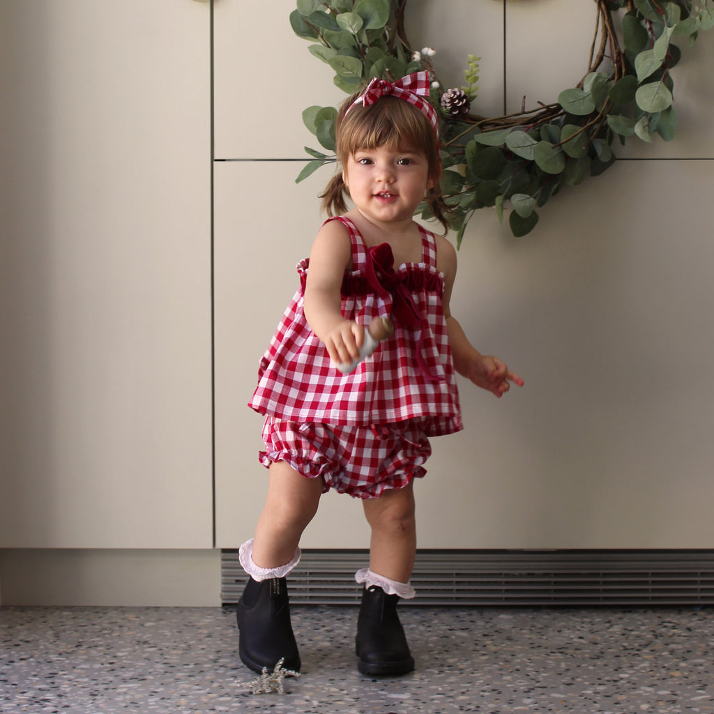 KIDS Gingham Shirred Bloomers