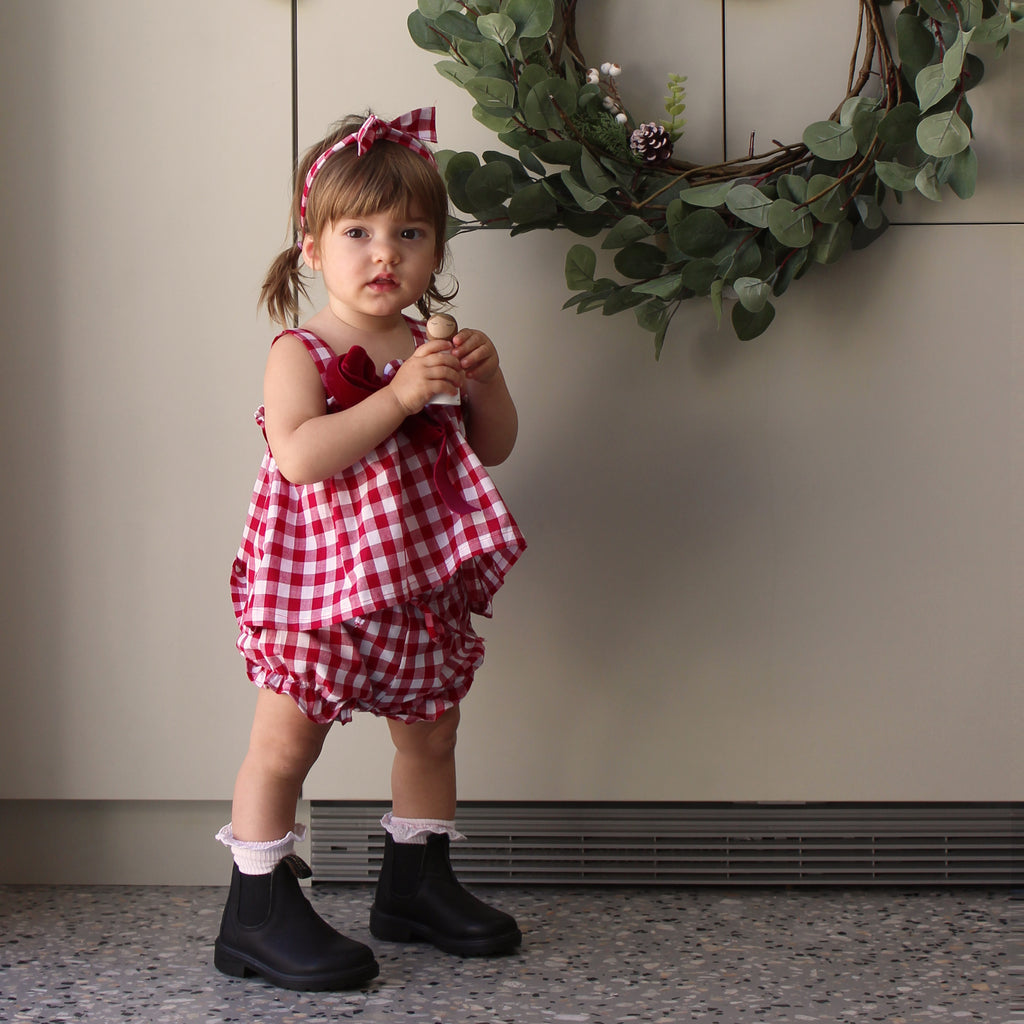 KIDS Gingham Shirred Bloomers