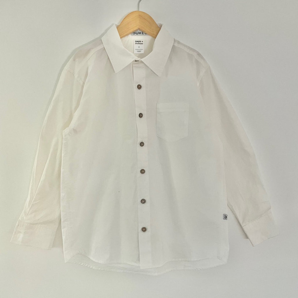 Size 8-10: White dress shirt