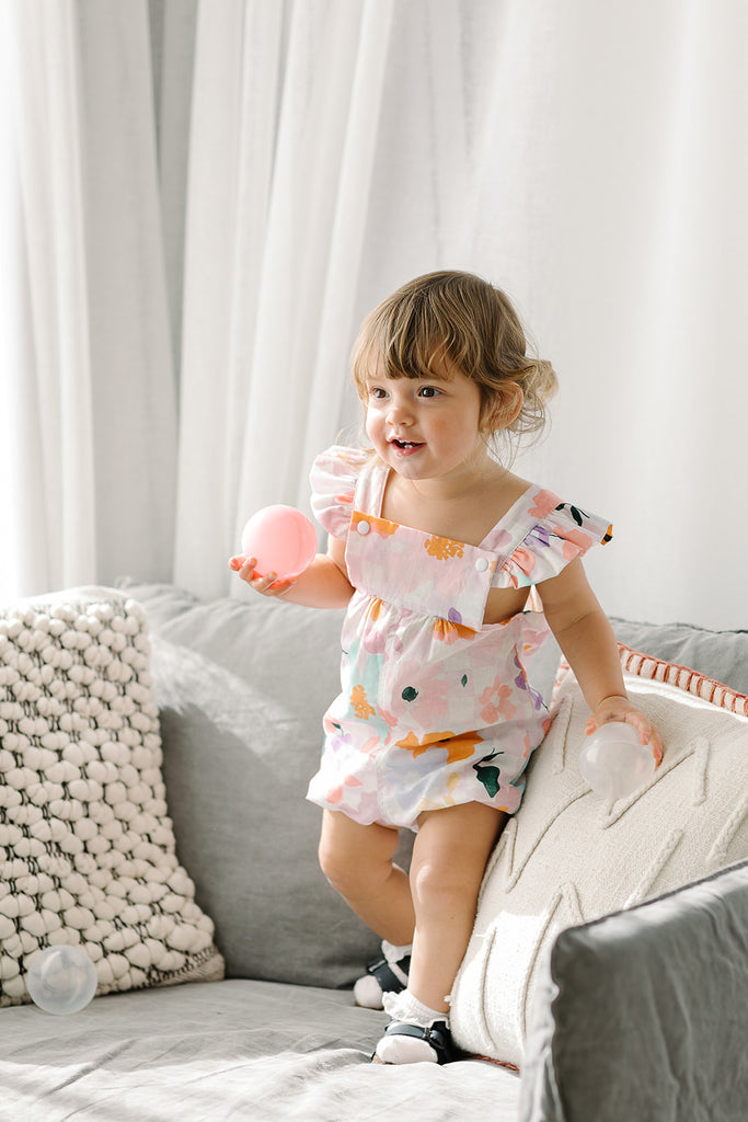 'Flossy' Ruffle Sleeve Overalls