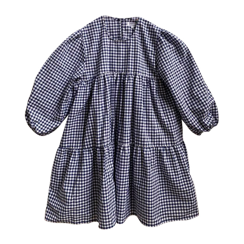 'Navy and White Gingham' Baby Doll Dress
