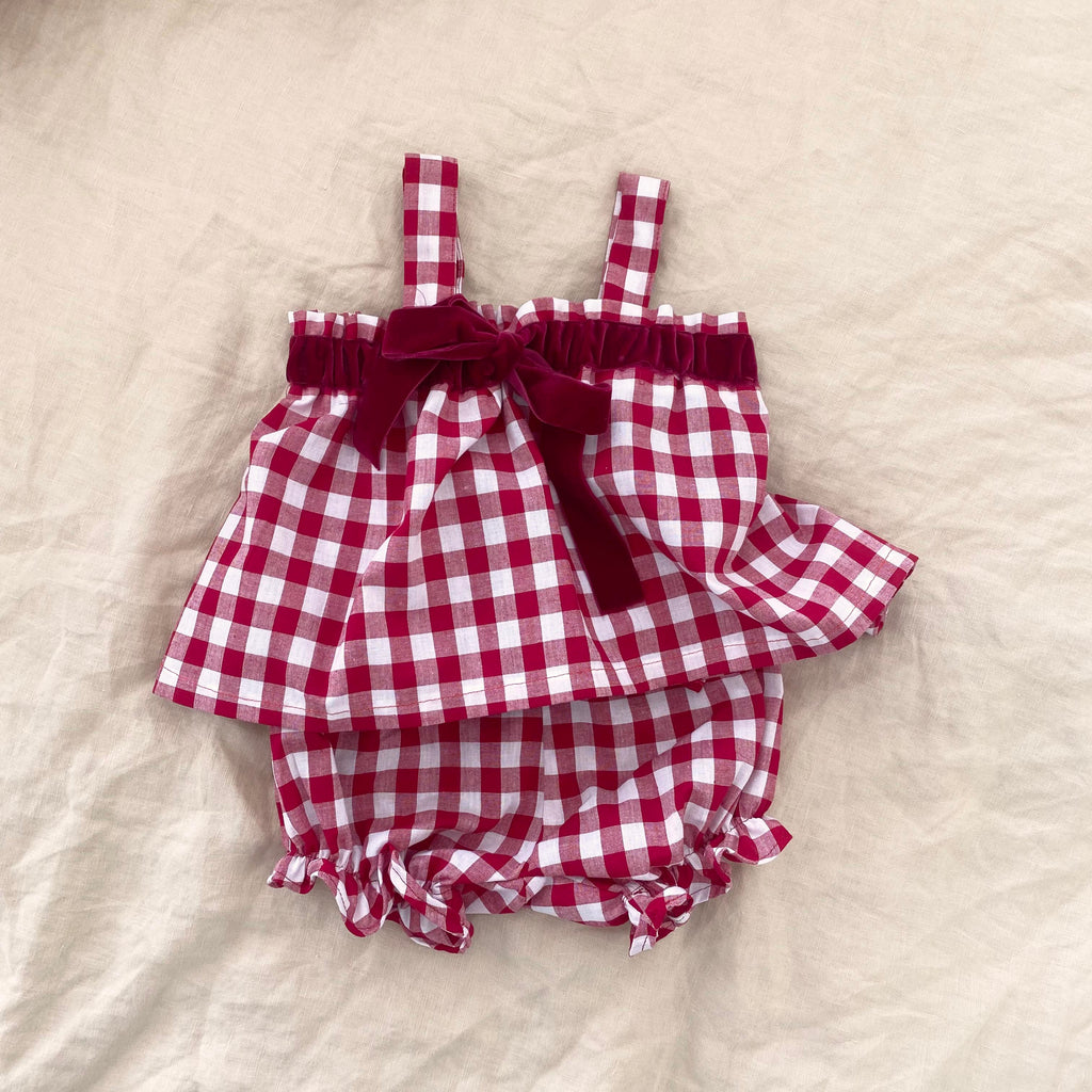 KIDS Gingham Shirred Bloomers